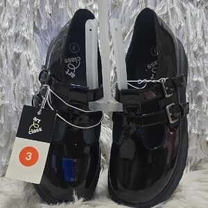 Art Class Shiny Black Dress Shoes for Kids